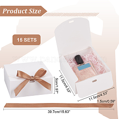 Scatole regalo quadrate per gioielli in carta di cartone&nbsp;CBOX-WH0003-35A