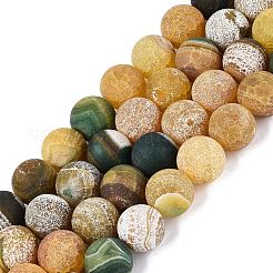 Chapelets de perle en agate naturelle patinée&nbsp;G-Q606-42B-D03