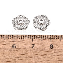 Tappi di perline in zirconia cubica trasparente micro pavé in ottone&nbsp;KK-Q071-15P-02