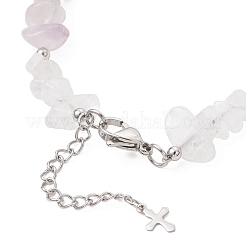 Armband mit natürlichen gemischten Edelsteinsplittern und Perlen&nbsp;BJEW-JB12976-02