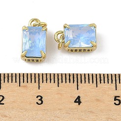 Ciondoli in ottone con micro pavé di zirconi cubici e cristallo di vetro&nbsp;KK-Q039-02G