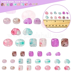 240 Stück 6 Stile transparente Acrylperlen-Sets&nbsp;OACR-FS0001-97