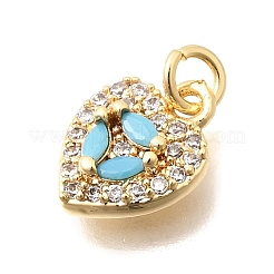 Breloques en laiton avec micro pavé de zircone cubique pour la saint-valentin&nbsp;KK-N287-07G