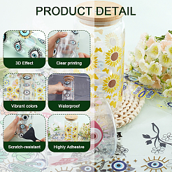 8 stücke 8 arten blume & schmetterling uv transfer aufkleber für glas tasse&nbsp;DIY-CN0003-01B