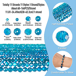 11 brins 11 styles galvanoplastie perles de verre brins&nbsp;EGLA-TA0003-05