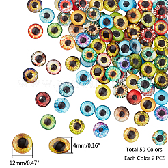 Cabochons aus Glas mit flachem Rücken&nbsp;GGLA-PH0007-93A
