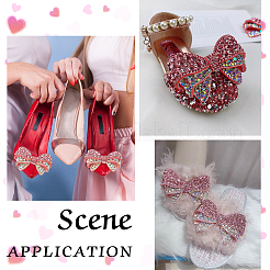 2 Stück Polyester-Schuhdekoration mit Schleife&nbsp;AJEW-FG0003-77