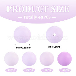 40 perles focales rondes en silicone de 4 couleurs&nbsp;SIL-TAD0001-02A