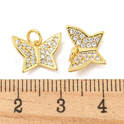 Ciondoli in ottone con placcatura a cremagliera con micro pavé di zirconi chiari&nbsp;KK-B093-13C-G