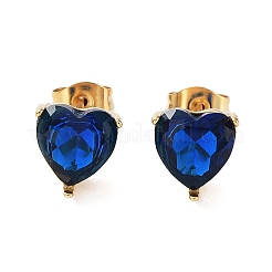 6 par de aretes de circonita cúbica con forma de corazón de 2 colores&nbsp;EJEW-A024-15B