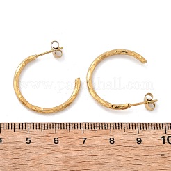 Orecchini a bottone a forma di C in acciaio inossidabile 304&nbsp;EJEW-R017-04G-02