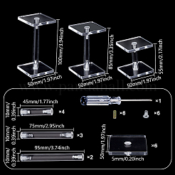 6 pz 3 stili quadrati supporti per esposizione di modelli di aeroplani in acrilico&nbsp;ODIS-WH0025-249