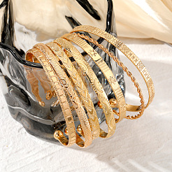 7 ensemble de bracelets manchette en alliage 7 styles pour femmes&nbsp;WG7D095-01