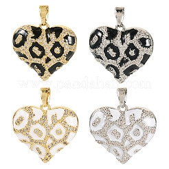 4 Stück 4 Farben Messing Micro Pave Zirkonia Anhänger&nbsp;KK-TA0002-21