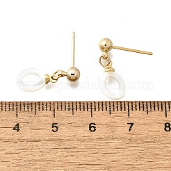 Ovale Ohrstecker aus Messing&nbsp;EJEW-Z086-05G