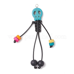 Gefärbter synthetischer türkisfarbener Totenkopf&nbsp;PALLOY-TA00301