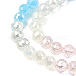 Chapelets de perles en verre électroplaqué&nbsp;EGLA-D300-06-6mm-25