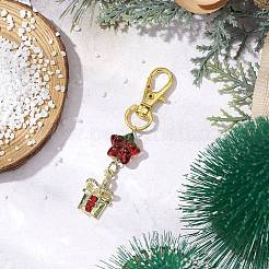 Thème de Noël alliage émail avec décoration pendentif en strass&nbsp;KEYC-JKC00977-02