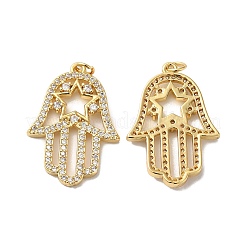 Ciondoli in ottone con placcatura a cremagliera con pavé di zirconi&nbsp;KK-O142-50G