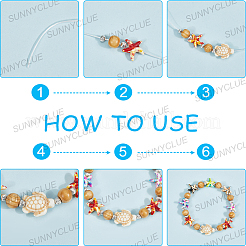 DIY-Sets zur Herstellung von Stretch-Armbändern mit synthetischen Türkis-&nbsp;DIY-SC0028-47