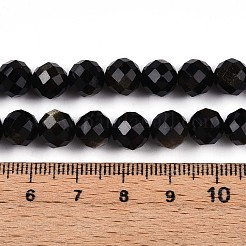 Natürliche goldenen Glanz Obsidian Perlen Stränge&nbsp;G-S345-8mm-20