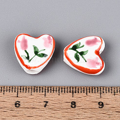 Handbemalte Porzellanperlen in Tulpenform&nbsp;PORC-T134-28F
