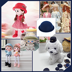 15 chapeau fascinateur rond en tissu pour poupées&nbsp;DIY-BC0015-98A