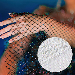 Gaze-Gummiband und Strasse für Bekleidungszubehör&nbsp;FIND-WH0152-700B
