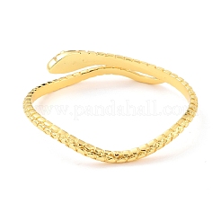 Manschettenarmband mit Schlangenrillen&nbsp;BJEW-D448-24G-RS
