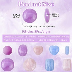 72 pz 9 stili di perline acriliche di pietre preziose imitate&nbsp;OACR-FS0002-82