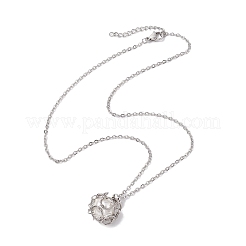 Collane con ciondolo a forma di sacchetto macramè di perle rotonde&nbsp;NJEW-JN04955-02