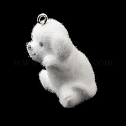 Pendentifs en résine opaque floqués&nbsp;RESI-G128-01S