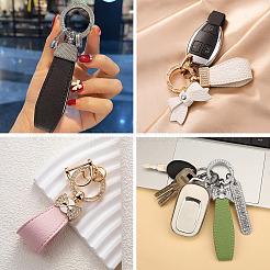 1 Stück DIY Legierung Strass Feder Tor Ringe Schlüsselanhänger&nbsp;FIND-TA0008-54B-G