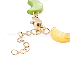 Bracciale a catena a maglie a mezzaluna con conchiglia naturale&nbsp;BJEW-C015-12G