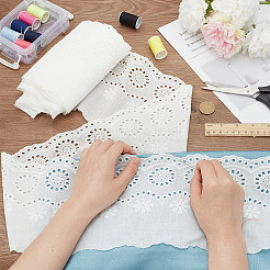 7.5 mètre de ruban de broderie de fleurs en dentelle de coton&nbsp;OCOR-DC0001-13