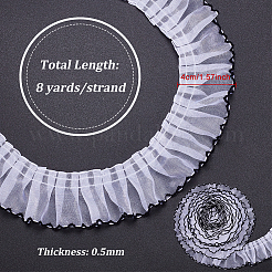 8 Yard plissierter Spitzenbesatz aus Polyester&nbsp;OCOR-WH0080-87A