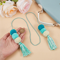 Décoration de pendentif pompon en polyester&nbsp;HJEW-WH20003-04A-02