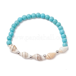 Pulseras elásticas con cuentas de magnesita sintética para mujeres y hombres&nbsp;BJEW-TA00581-02