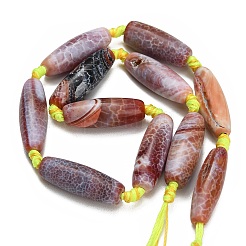 Brins de perles d'agate craquelées au feu naturel teintées et chauffées&nbsp;GG-CBAB9C6-A02-01
