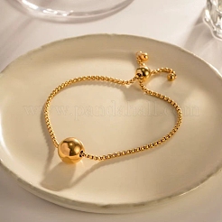 304 Edelstahl Runde Kugel Charm Box Kette Slider Armreifen für Frauen&nbsp;MP4435-4