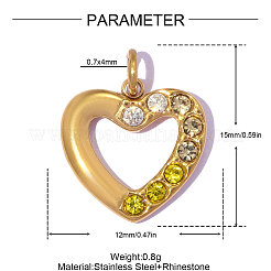 Acciaio inossidabile 304 con ciondoli a forma di giunchiglia con strass&nbsp;RB-OY001-32G