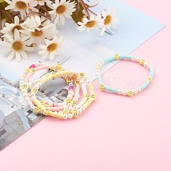 Braccialetti elastici con perline heishi in argilla polimerica fatti a mano&nbsp;BJEW-JB06143