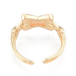 Anillo de puño abierto con letra x de circonita cúbica transparente&nbsp;RJEW-N039-11LG