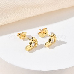 Orecchini a perno da donna in ottone e strass di cristallo&nbsp;EJEW-G464-04G-03