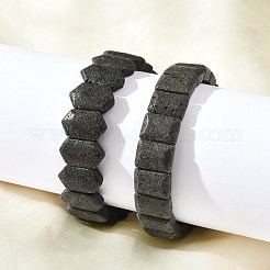 Rhombus mattierte Stretch-Armbänder aus natürlichem Lavastein für Frauen und Männer&nbsp;BJEW-C097-03A