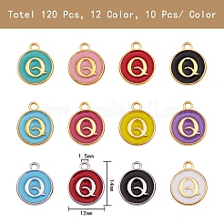 120 pz 12 colori ciondoli in lega placcata oro&nbsp;ENAM-SZ0001-64Q