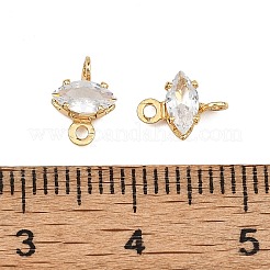 Ciondoli a forma di occhio di cavallo in ottone con pavé di zirconi cubici Shegrace&nbsp;XGRQ2O424-436A-G