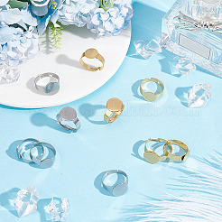 24 stücke 6 stil einstellbare 304 edelstahl finger ringe komponenten&nbsp;STAS-AR0001-53