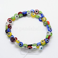 Handmade bösen Blick lampwork flache runde Perle Stränge&nbsp;LAMP-L058-6mm-M
