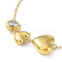 Placcatura ionica (ip) 304 acciaio inossidabile pendenti a forma di cuore bracciali per le donne&nbsp;BJEW-K254-14G